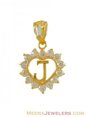 Heart Shaped Initial Pendant(J) ( Initial Pendants )