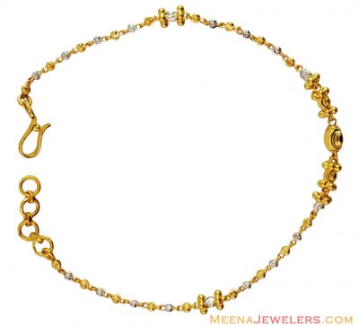 2 Tone Gold Balls Bracelet 22k  ( Ladies Bracelets )