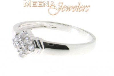 18K White Gold Signity Ring ( Ladies White Gold Rings )