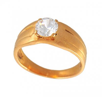 22K Gold Cz Ring ( Ladies Gold Ring )