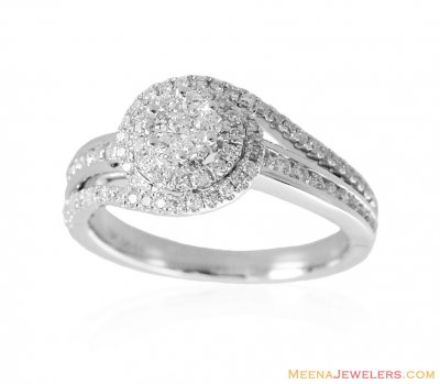 Halo Style 18K Gold Diamond Ring ( Diamond Rings )