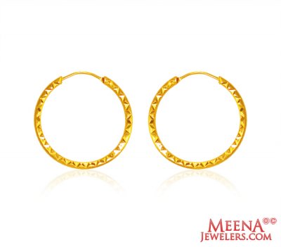 22Kt Gold Hoop Earrings ( Hoop Earrings )