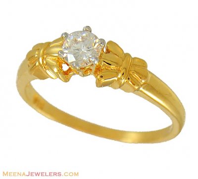 22K Solitaire Ring (Star Signity)  ( Ladies Signity Rings )