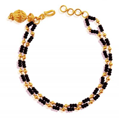 Gold Black Beads Bracelet  ( Ladies Bracelets )