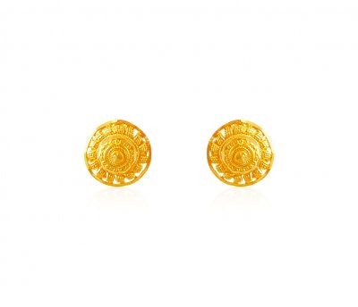 22K Gold Round Studs ( 22 Kt Gold Tops )