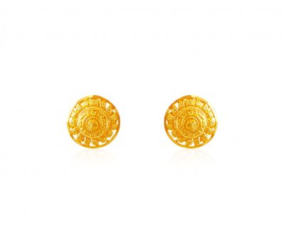 22K Gold Round Studs ( 22 Kt Gold Tops )