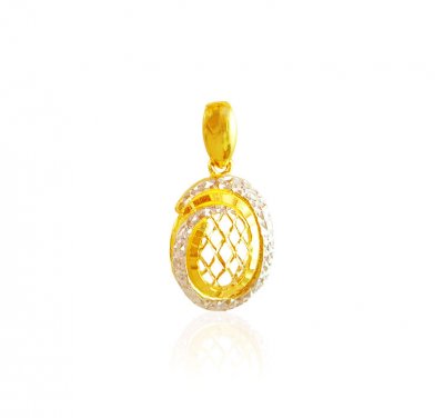 22K Gold Two Tone Pendant ( Fancy Pendants )