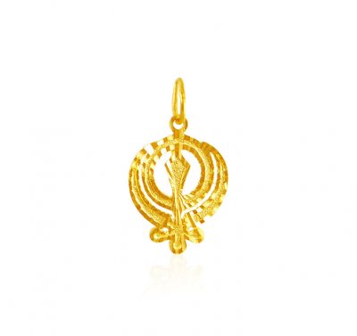 22K Gold Khanda Pendant ( Khanda Pendants )