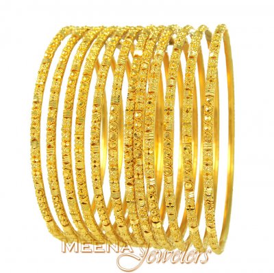 Gold Bangles Set of 12 ( Set of Bangles )