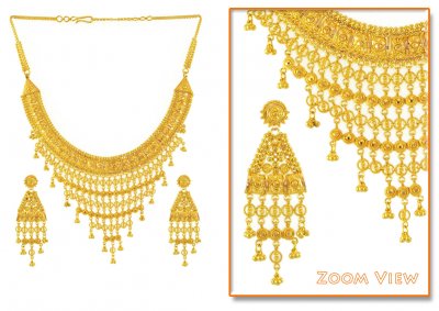 22Kt Gold Necklace and Earring Set ( 22 Kt Gold Sets )