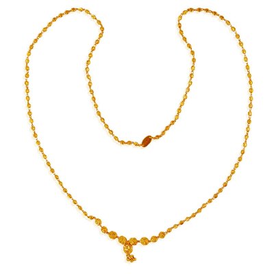 22K Gold Balls Chain For Ladies ( 22Kt Long Chains (Ladies) )