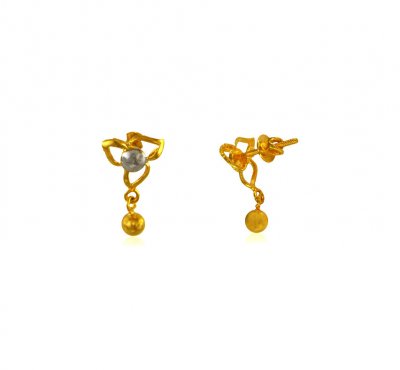 Designer 22K Gold Earrings ( 22 Kt Gold Tops )