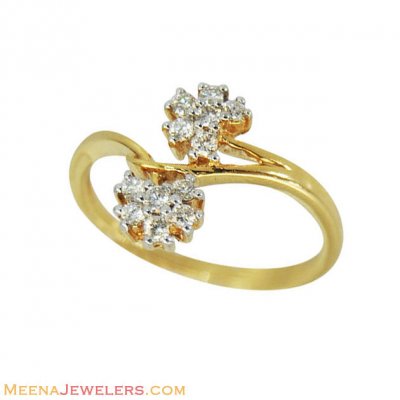 Ladies Fancy Floral Diamond Ring ( Diamond Rings )