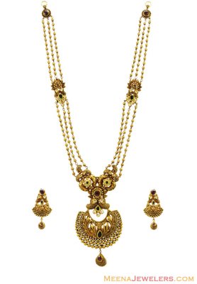 22k Antique Long Patta Set ( Bridal Necklace Sets )