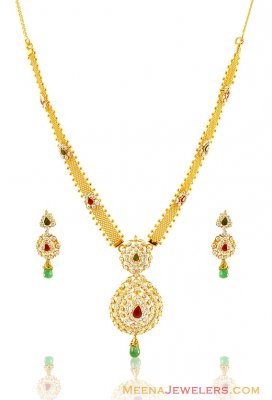 Gold Stones Necklace Set ( Combination Necklace Set )