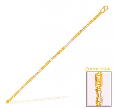 Mens 22K Two Tone Bracelet ( Men`s Bracelets )