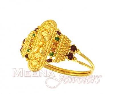 Enamel work Ladies Ring ( Ladies Gold Ring )