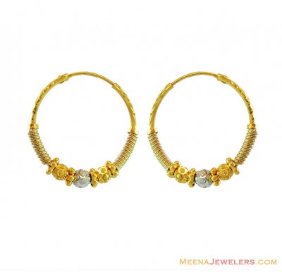 Indian Gold Bali 22K ( Hoop Earrings )