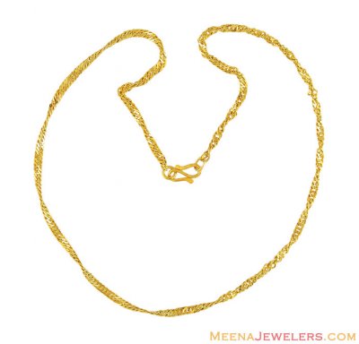 22K Plain Gold Chain (16 Inches) ( Plain Gold Chains )