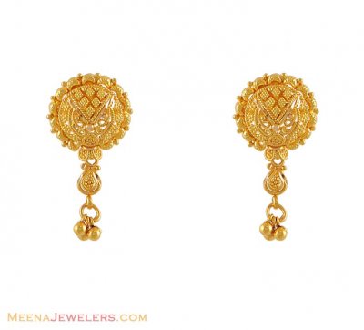 Earring With Filigree Work ( 22Kt Gold Fancy Earrings )