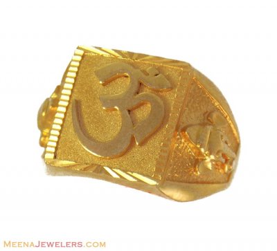 Om, Ganesha Mens Ring (22Kt) ( Religious Rings )