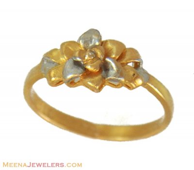 22K Two Tone Ladies Ring ( Ladies Gold Ring )