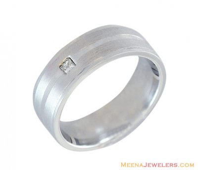 18K Mens White Gold Diamond Band ( Diamond Rings )