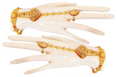 22K Gold Bridal Panja Bracelet (2 PC) ( Ladies Bracelets )
