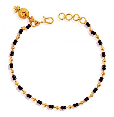 22K Gold Black Beads Bracelet  ( Ladies Bracelets )