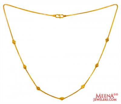 22 karat Gold Beads Chain ( Plain Gold Chains )