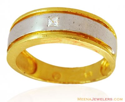 Fancy Ladies Solid 2 Tone Band 22k  ( Wedding Bands )