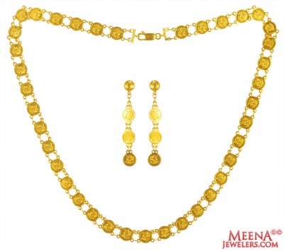 22K Gold Ginni Necklace Set ( Light Sets )