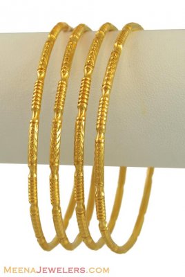 22K Gold Bangles (4 Pcs) - BaGo11146 - 22k gold bangles (4 pcs) with ...