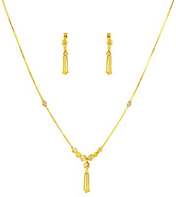 Beautiful Two Tone 22K Dokia Set  ( Light Sets )