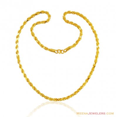 22K Heavy Rope Chain ( Plain Gold Chains )