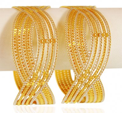 22k Gold Two Tone kada (1PC) ( Two Tone Bangles )