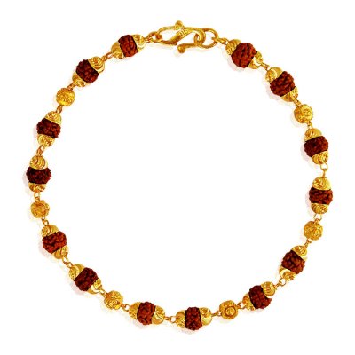 22Kt Gold Rudraksh Bracelet ( Men`s Bracelets )