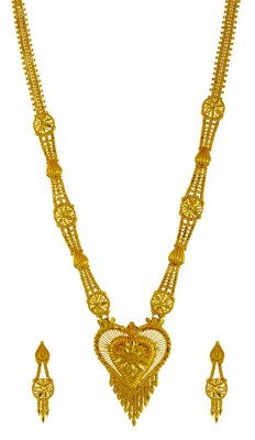 22K Gold Light Bridal Necklace Set ( Bridal Necklace Sets )