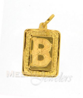 22Kt Initial ( B) Pendant ( Initial Pendants )