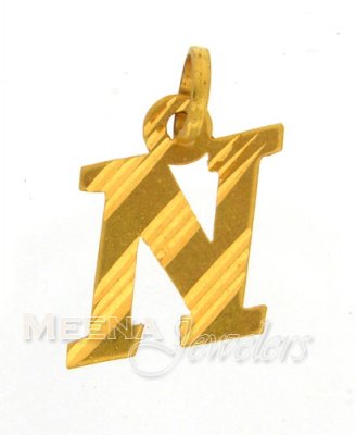 22Kt Initial Pendant (N) ( Initial Pendants )