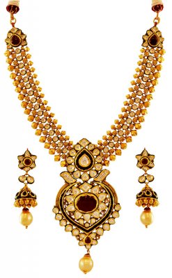 22K Bridal Antique Necklace Set ( Bridal Necklace Sets )