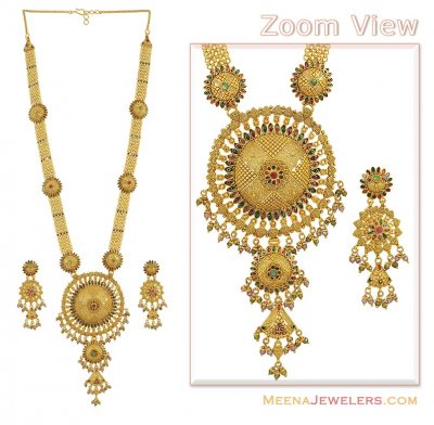 22k Bridal Antique Patta Haar  ( Bridal Necklace Sets )