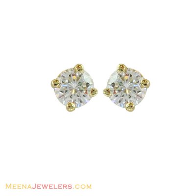 18k Solitaire Diamond Earrings  ( Diamond Earrings )