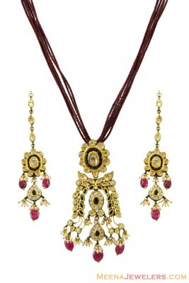 22K Executive Kundan Pendant Set ( Antique Pendant Sets )