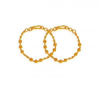 22K Gold Baby Bracelets 2PC ( 22Kt Baby Bracelets )