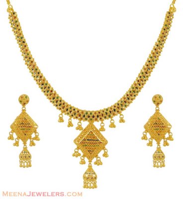 22k Exclusive Meenakari Set ( 22 Kt Gold Sets )