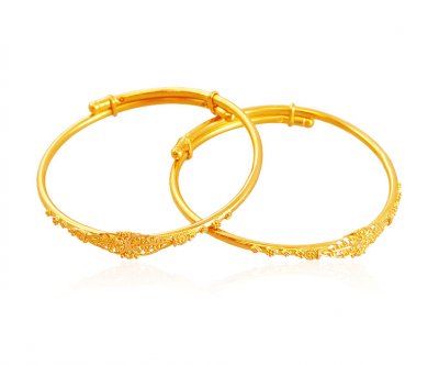 Designer Gold Baby Kadas 1 pc ( Baby Bangles )