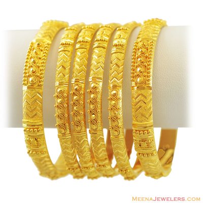 22k Traditiona Bangles Set (4  pcs) ( Set of Bangles )