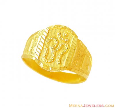 22k Om Sign Mens Ring ( Religious Rings )