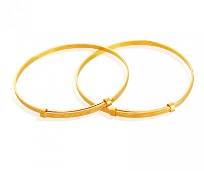 22k Solid Kids Kada (2 PCs) ( Baby Bangles )